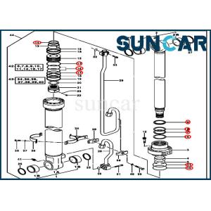 China AH225136 Boom Hydraulic Cylinder Kit Excavator Seal Kit Fits John Deere 2154D 225CLC on sale