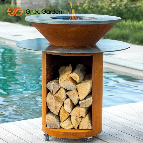 Popular Wood Burning Outdoor Barbecue Party Corten Steel Bbq Grills