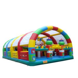 China Sport Outdoor Inflatable Playground Custom Logo Printable High Safety With Cover on sale