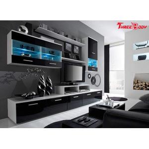 China High End Contemporary Bedroom Furniture Living Room Wall Units With LED Lights on sale