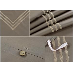 Customized Embroidered Patterned Duvet Covers , Soft Eco Friendly Duvet Covers