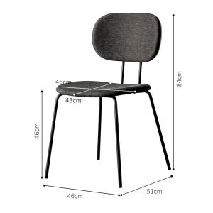 Modern Stackable Velvet Leather Dining Chair with Metal Legs