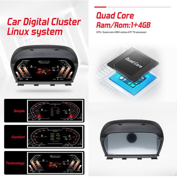 BMW X1 Car Digital Dashboard Speedometer 12.3 Inch IPS 1920×720 Plug And Play