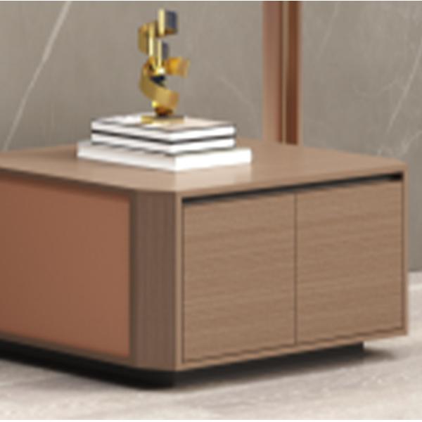 Light Luxury Rectangular Coffee Table Living Room Black Rock Plate Tea Table Simple Saddle Leather Combination Tea Table