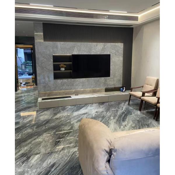 Hotel Interior Design Calcite Marble Step Floor and Stairs with Light in Florence Gray