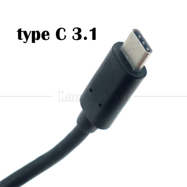 10Gbps 0.3m 1m Male to Female Type C 3.1 Panel Mount Screw Locking Hole USB Extension Cable