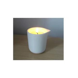 Home scented white soy candle with oud fragrance and unique ceramics container