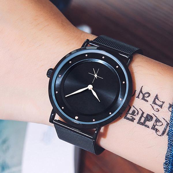 Steel Mens Mesh Strap Watches 3BAR Waterproof 8mm Thickness