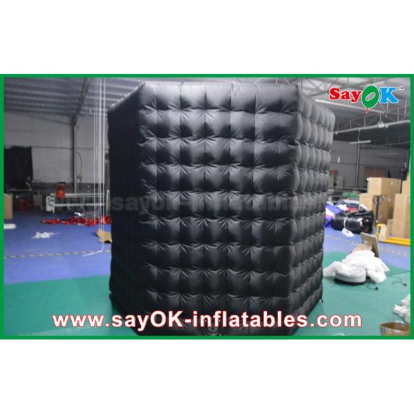 Portable Photo Booth 2.5m Inflatable Black Octagon Photo Booth WIth LED Light OXford Cloth