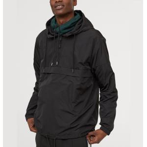 Waterproof 100% Polyester Fiber Lightweight Windbreaker Jacket Pullover Hooded