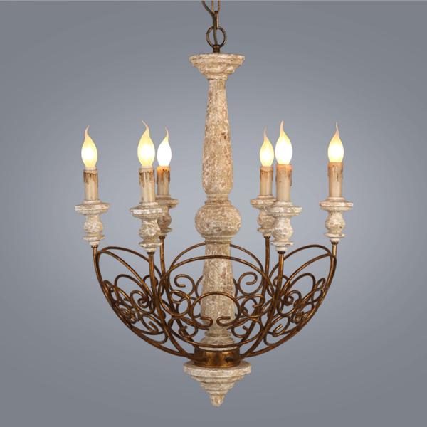 Loft chandelier antique lighting suspension lustre wooden art deco Wooden Chandelier(WH-CI-117)