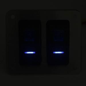 2 Gang Dual LED 5Pins Universal Rocker Switch Panel