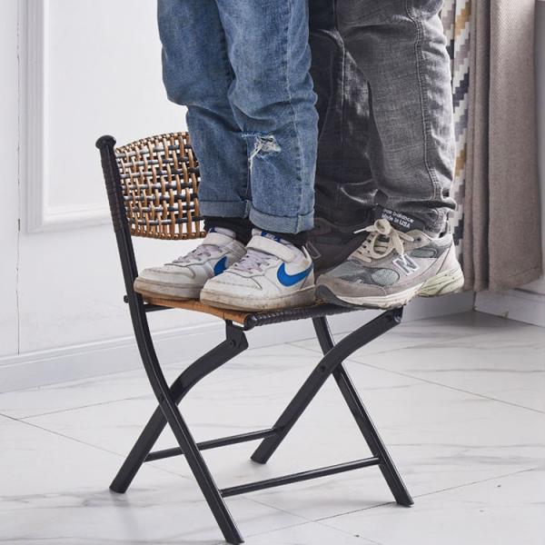 Outdoor Metal Woven Pe Artificial Rattan Folding Chair for School Party Banquet Event