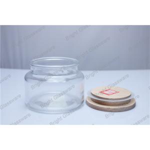 frosted glass jar with wooden lid for wholesale
