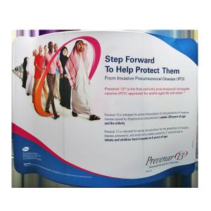 10ft Wave Tension Fabric Banner Stands With Frame Carrying Bag Lightweight