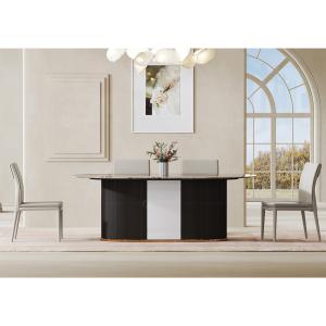 Rectangle Luxury Artificial Marble Top Metal Luxury Dining Table