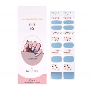 Hot Sell Non-Toxic Semi cured Gel nail strips Wholesale gel nail stickers
