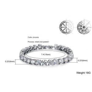 Silver Plated Princess Cubic Zironia Tennis Bracelet Women Wedding Jewelry