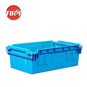Quality Stackable Hard Plastic Crates with Metal Handles 720*425*235mm External Size Customized for sale