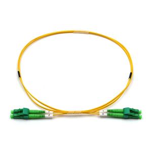 LC APC To LC UPC Patch Cord Duplex Single Mode OS2 OFNR 1.2mm Yellow