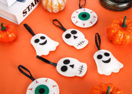 Buy 36 Pieces Skull Eye Hanging Felt Halloween Ornaments 2mm at wholesale prices