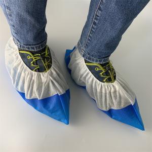 Non Woven PP PE Shoe Cover Plastic Blue Cleanroom Disposable Anti Slip Shoe