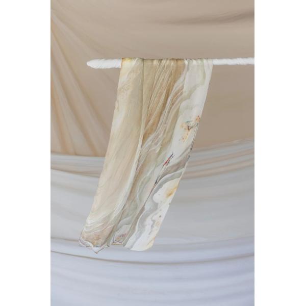 Supplier Elegant Fashion Accessory Muslim Women Hijab Shawl Digital Printing Marble Design Long Chiffon Scarf