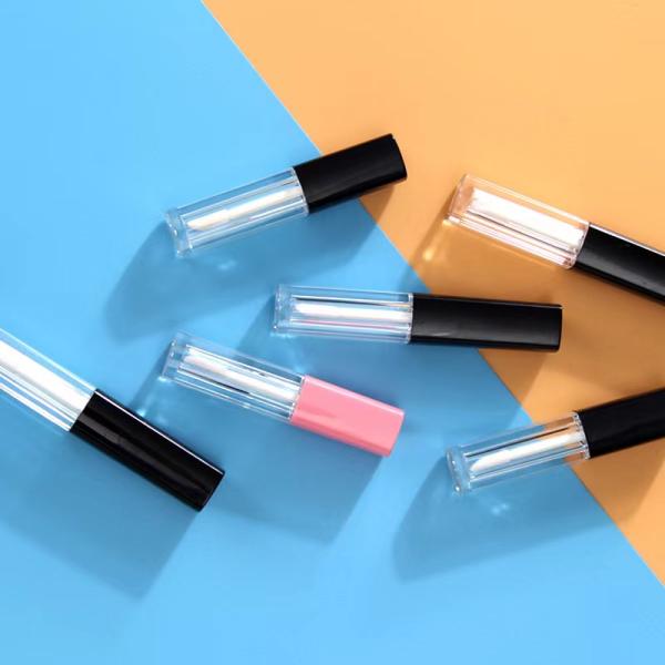 1.2ml Plastic Cylinder Lip Gloss Tube With Long Cap Customized Colors Accepted