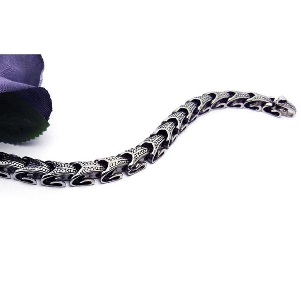 Men's Titanium Stainless Steel Bracelet Vintage Style 8 Inches (JCE245)