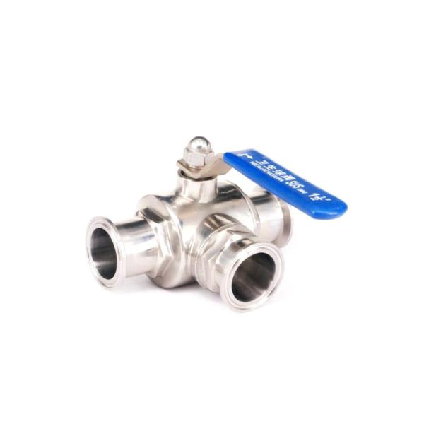 2 Inch 3 Ball Stainless Steel Sanitary Valves L Type With Clamp Weld Thread