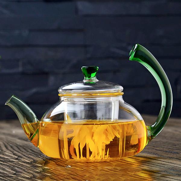 600ml Fire Burning Heat Resistant Borosilicate Glass Teapot