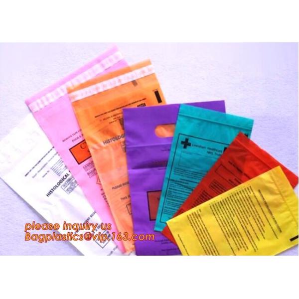 Medical packing k sealing plastic biohazard specimen bag customized pouch,