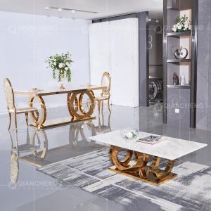 Large 200x100x75cm Tempered Glass Dining Table Stainless Steel Metal Base