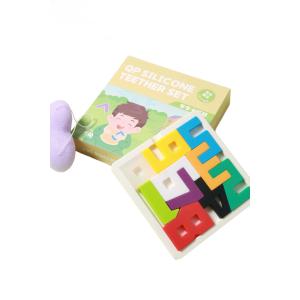 Safety Stacking Silicone Baby Toys Teether Puzzle ASTM F963 Standard With Size