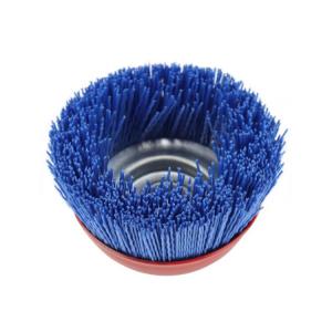 China 80mm Blue Abrasive Nylon Cup Brush for Efficient Deburring on sale