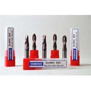 10 mm High Precision Ball Nose End Mill with HRC55 TiSiN Coating , 0.5 UM grain