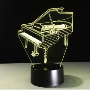 Piano 7 Colors Change 3D LED Night Light with Remote Control Ideal For Birthday