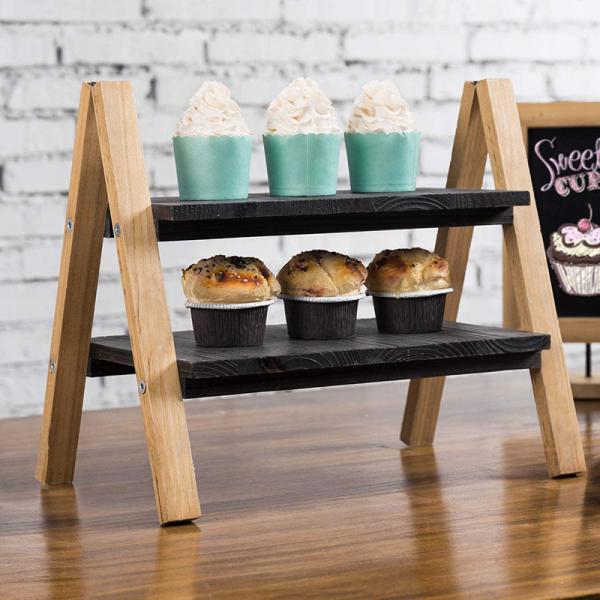 wooden Jewelry display stand wooden cake stand in wedding party , Natural color or Rustic customized color accept