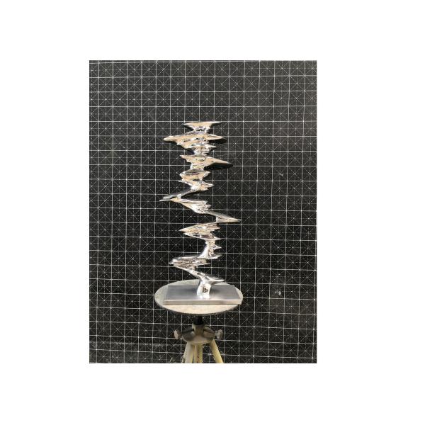 Mirror Polished Twisted Column Stainless Steel Sculpture For Garden Or Home