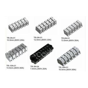 Panel Mount Terminal Connector Black 7.40mm 300V 20A 7P Feed Through Terminal