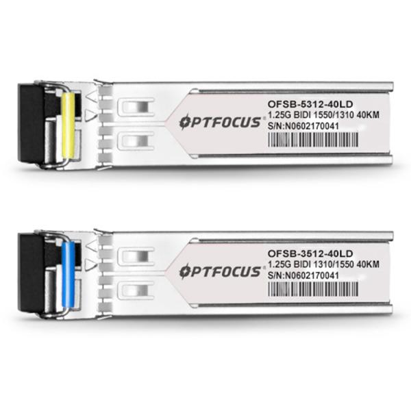 OPTFOCUS MANUFACTORY 1.25G SFP Optical Transceiver OFSB-5312-40LD BI-BD SM SC 40KM 1550/1310NM SFP Optical Transceiver