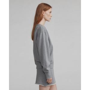 Ladies Gray Cotton Two Piece Set Sweatshirt Women