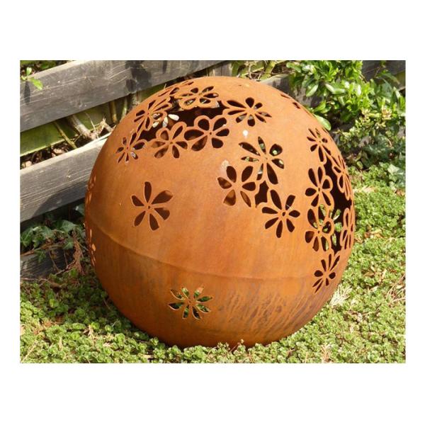 Metal Garden Landscape Corten Steel Ball Sculpture Outdoor Spheres Corrosion