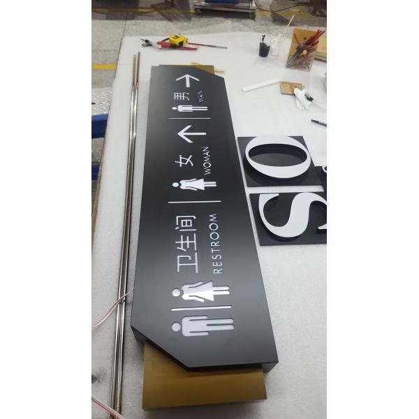 Hotel / Hospital Directional Signage 250*250mm Hanging / Wall Mounted