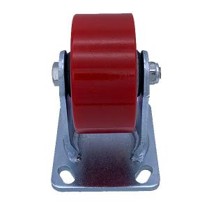 Rigid Plate Polyurethane Tread Cast Iron Caster Wheel