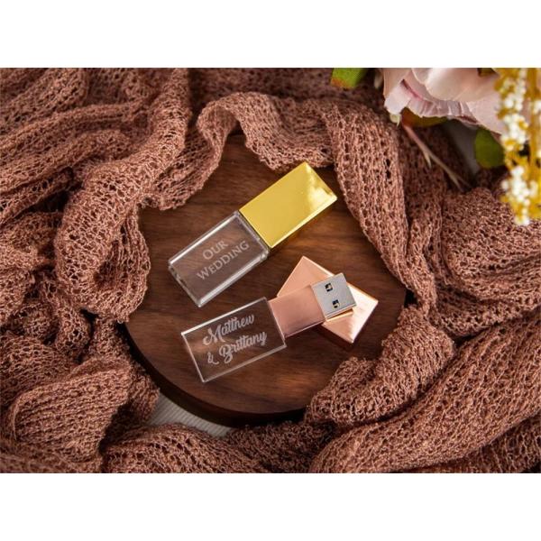 Custom 4GB 8GB 16GB Crystal USB Stick Engraving Logo Crystal Pendrive