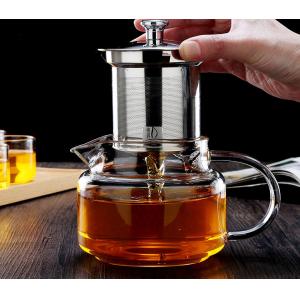 SS Removable Infuser Handcrafted Borosilicate Glass Teapot