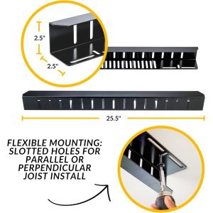 Painting Folding Overhead Bin Rack for Adjustable Width and Orientation Ceiling