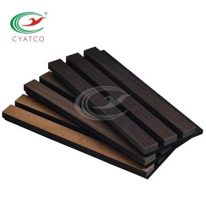 Curved Groove Wooden Acoustic Wall Panels Customized Thickness