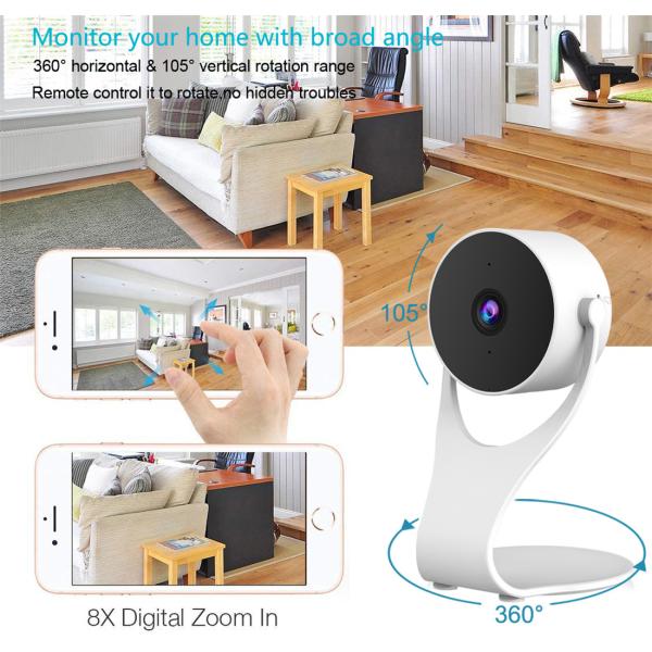 Cam 1080p HD Indoor Smart Home Camera With Night Vision, 2-Way Audio,One Pack, White(AC11)